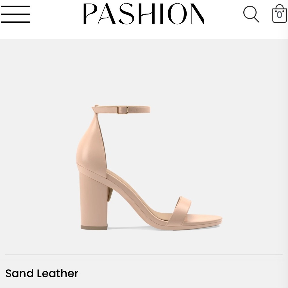 Pashion convertible heel 3” sandals to flats tan